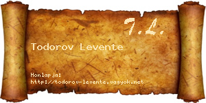 Todorov Levente névjegykártya